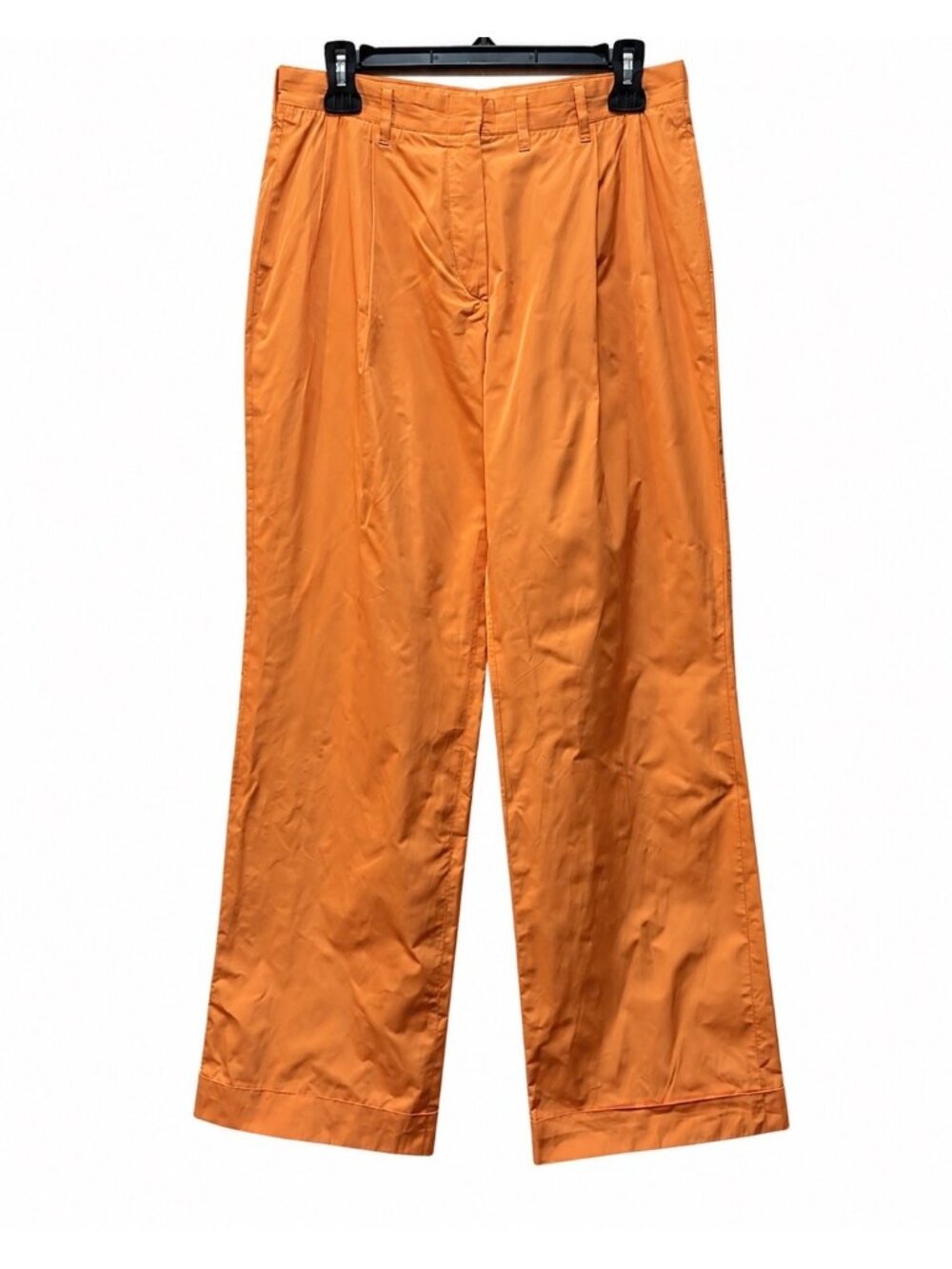 Jil Sander Womens Orange Technical Polyester Wide Leg Pants Size 38